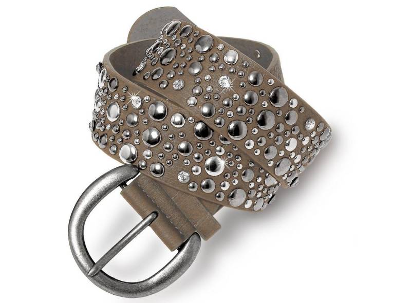 Caspar Nietengürtel GU248 Damen Breiter Gürtel Taillengürtel mit Nieten und Strass von Caspar
