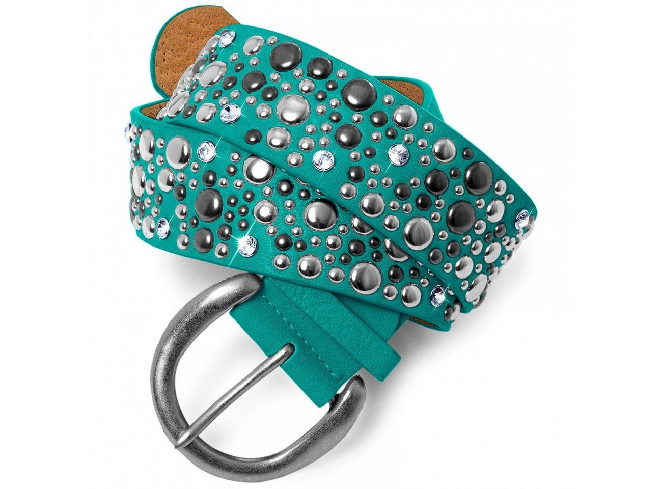 Caspar Nietengürtel GU248 Damen Breiter Gürtel Taillengürtel mit Nieten und Strass von Caspar