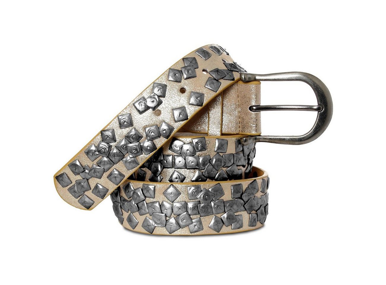 Caspar Nietengürtel GU256 Damen Vintage Nietengürtel mit eckigen Nieten Caspar Nietengürtel GU256 Damen Vintage Nietengürtel mit eckigen Nieten von Caspar