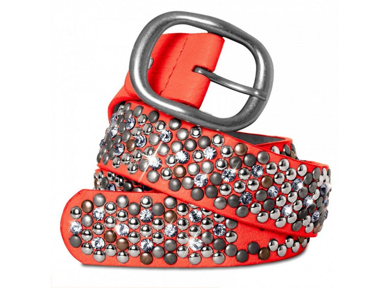 Caspar Nietengürtel GU263 Damen Vintage Gürtel mit Strass und Nieten Caspar Nietengürtel GU263 Damen Vintage Gürtel mit Strass und Nieten von Caspar
