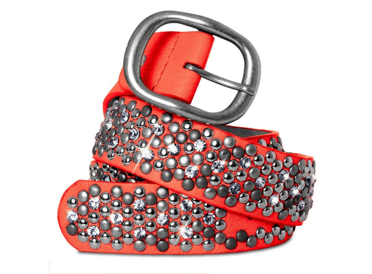 Caspar Nietengürtel GU263 Damen Vintage Gürtel mit Strass und Nieten Caspar Nietengürtel GU263 Damen Vintage Gürtel mit Strass und Nieten von Caspar