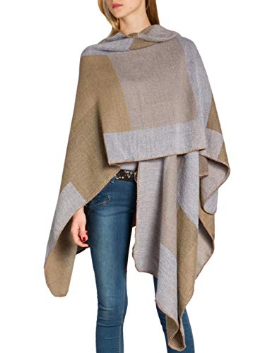 Caspar PON008 Damen Poncho, Farbe:braun, Größe:One Size von Caspar