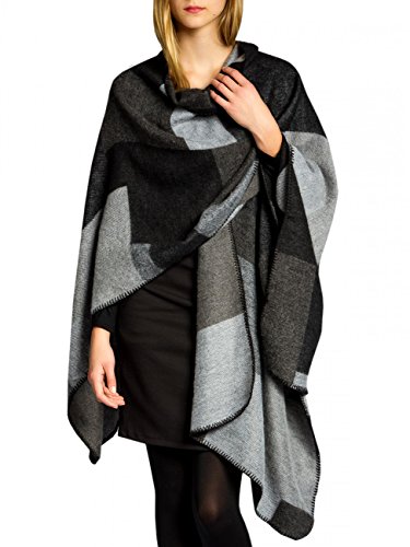 Caspar PON008 Damen Poncho, Farbe:schwarz, Größe:One Size von Caspar