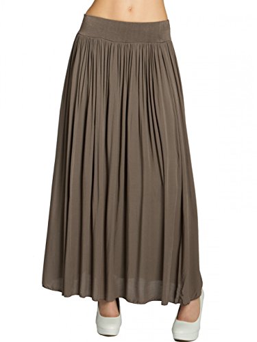 Caspar RO012 Leichter Langer Damen Sommerrock, Farbe:Taupe, Größe:One Size von Caspar