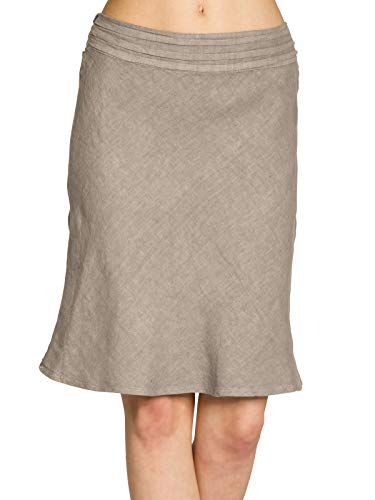 Caspar RO021 eleganter Damen Leinenrock, Farbe:Taupe, Größe:40 von Caspar