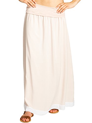 Caspar RO026 eleganter Leichter Langer Damen Sommer Maxirock, Größe:S/M, Farbe:rosa von Caspar