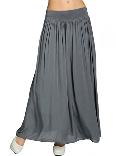 Caspar RO034 Leichter Langer Damen Sommerrock Größen XS bis XL, Farbe:dunkelgrau, Mode Größe:44 Caspar RO034 Leichter Langer Damen Sommerrock Größen XS bis XL, Farbe:dunkelgrau, Mode Größe:44 von Caspar