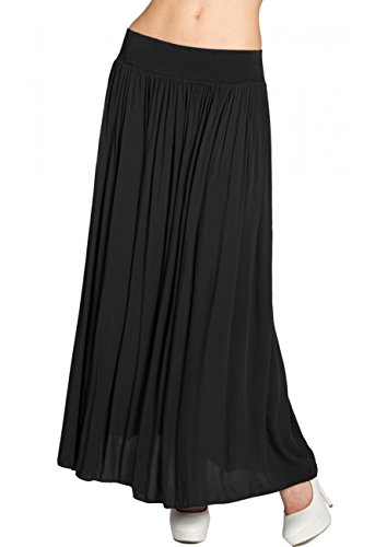 Caspar RO034 Leichter Langer Damen Sommerrock Größen XS bis XL, Farbe:schwarz, Mode Größe:34 von Caspar