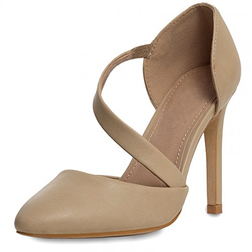 Caspar SBU008 Damen Klassische geschlossene Riemchen High Heels/Pumps mit hohem Absatz und elegantem Riemchen, Farbe:beige, Größe:EU40/UK7/US9 Caspar SBU008 Damen Klassische geschlossene Riemchen High Heels/Pumps mit hohem Absatz und elegantem Riemchen, Farbe:beige, Größe:EU40/UK7/US9 von Caspar