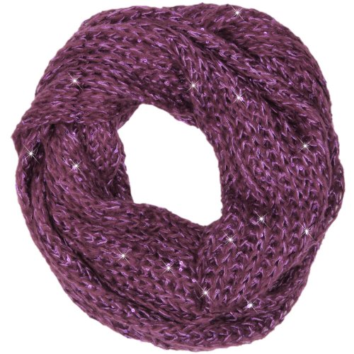 Caspar SC330 Damen weicher Strick Loop mit Pailletten, Farbe:lila von Caspar