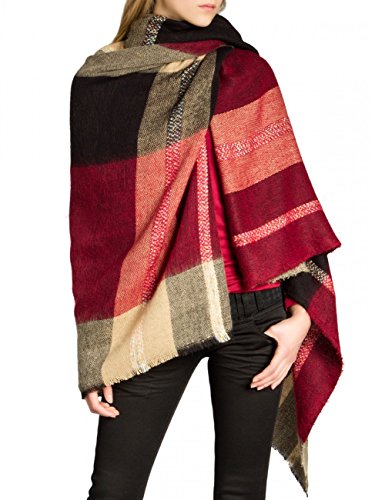 Caspar SC438 Damen XXL Schal, Farbe:rot, Größe:One Size Caspar SC438 Damen XXL Schal, Farbe:rot, Größe:One Size von Caspar