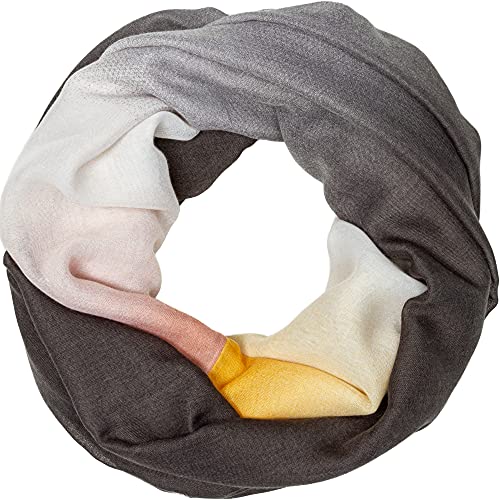 Caspar SC508 Damen Loop Schal mit Farbverlauf, Farbe:grau rosa curry, Größe:One Size von Caspar