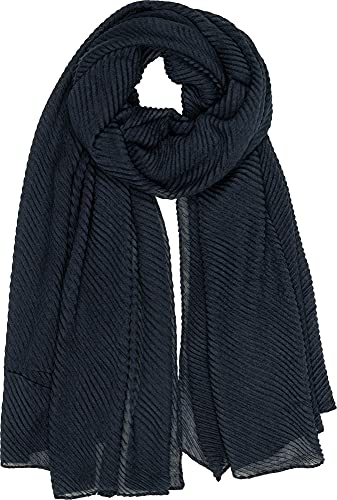 Caspar SC509 eleganter Damen Schal mit Streifen Webmuster, Farbe:dunkelblau, Größe:One Size von Caspar