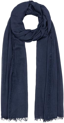Caspar SC529 Damen Sommer Schal aus weicher Bambusfaser unifarben, Farbe:dunkelblau von Caspar