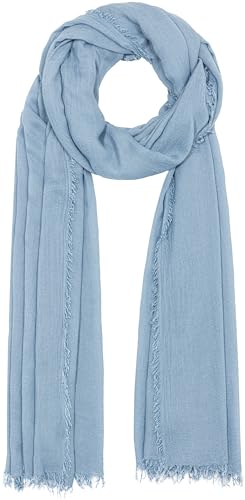 Caspar SC529 Damen Sommer Schal aus weicher Bambusfaser unifarben, Farbe:jeansblau von Caspar