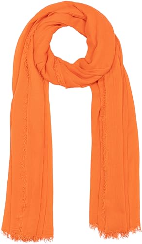 Caspar SC529 Damen Sommer Schal aus weicher Bambusfaser unifarben, Farbe:orange von Caspar
