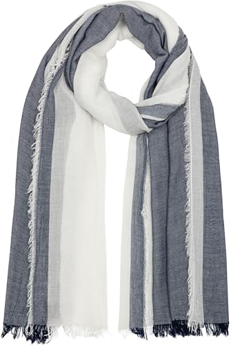 Caspar SC530 Damen Sommer Schal aus weicher Bambusfaser unifarben, Farbe:dunkelblau von Caspar