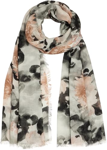 Caspar SC531 Damen Sommer Schal aus weichem Modal gemustert, Farbe:schwarz von Caspar