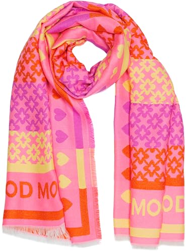 Caspar SC541 weicher Damen Schal mit buntem Muster, Farbe:fuchsia orange von Caspar