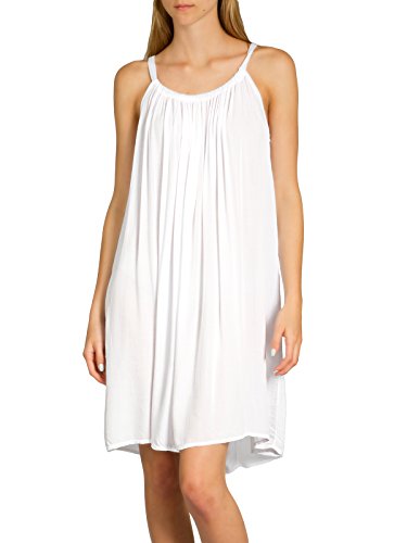 Caspar SKL010 Damen leichtes Baumwoll Sommer Strandkleid, Farbe:Weiss, Größe:36 von Caspar