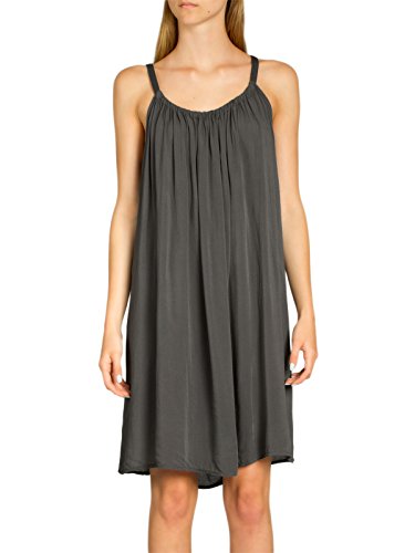 Caspar SKL010 Damen leichtes Baumwoll Sommer Strandkleid, Farbe:dunkelgrau, Größe:40 von Caspar