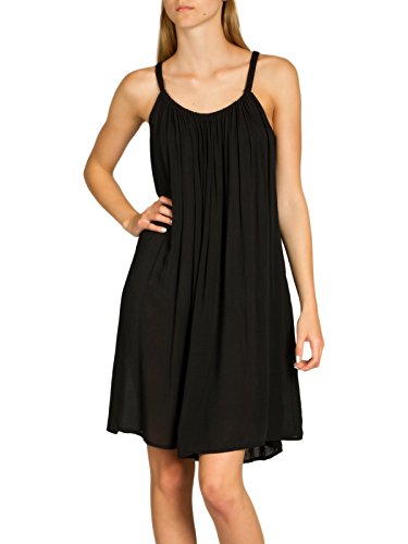 Caspar SKL010 Damen leichtes Baumwoll Sommer Strandkleid, Farbe:schwarz, Größe:36 von Caspar