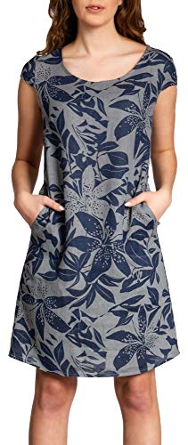 Caspar SKL026 knielanges Elegantes Damen Sommer Leinenkleid, Farbe:dunkelgrau, Größe:S - DE36 UK8 IT40 ES38 US6 von Caspar