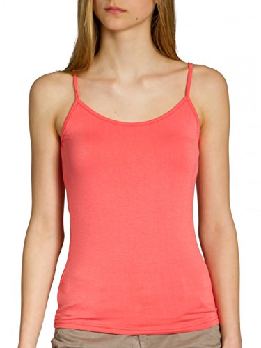 Caspar SRT025 Damen Träger Top, Farbe:Koralle, Größe:One Size von Caspar