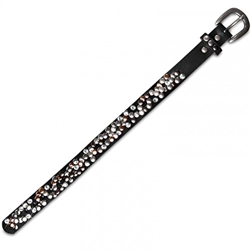 Caspar STB013 Damen Vintage Stiefelband/Stiefelschmuck mit Strass und Nieten, Farbe:schwarz von Caspar