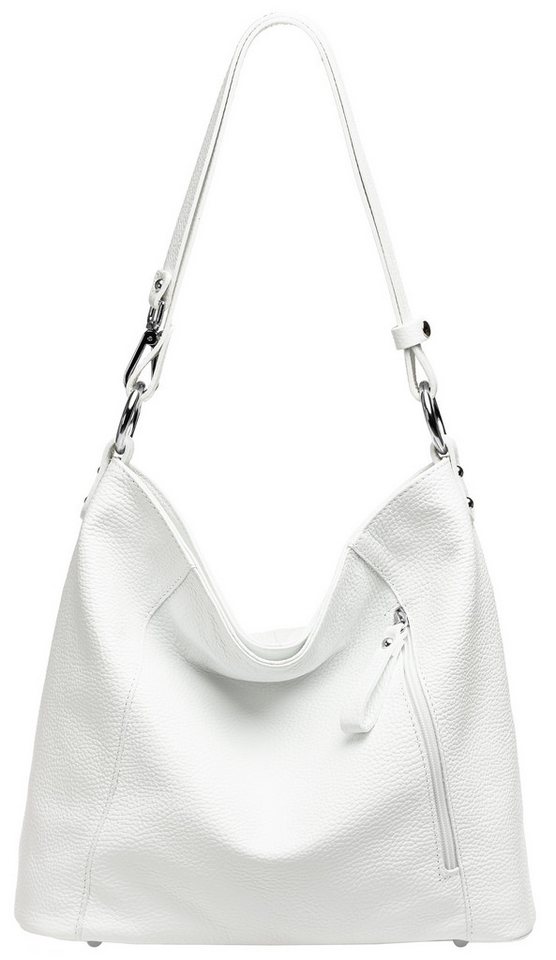 Caspar Schultertasche 2-in-1 Leder Umhängetasche Damen Tasche -PREMIUM LINE - Modell No.806, robust, elegant & unempfindlich - 100% Echtleder - Handmade in Italy von Caspar