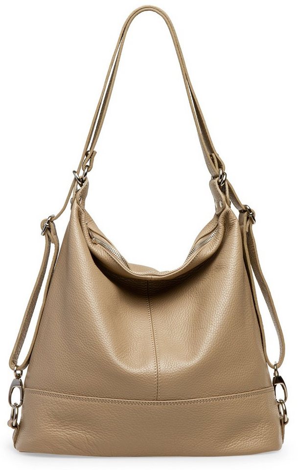 Caspar Schultertasche 2 in 1 Rucksack Damen Leder Tasche - PREMIUM LINE - Modell No.796, Casual, robust & unempfindlich - 100% Echtleder - Handmade in Italy von Caspar