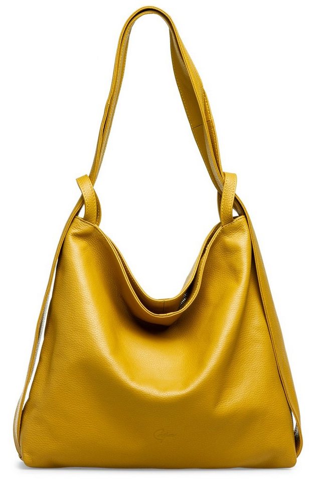 Caspar Schultertasche 2 in 1 XL Leder Damen Rucksack Tasche - PREMIUM LINE - Modell No.786, robust, elegant & unempfindlich - 100% Echtleder - Handmade in Italy von Caspar