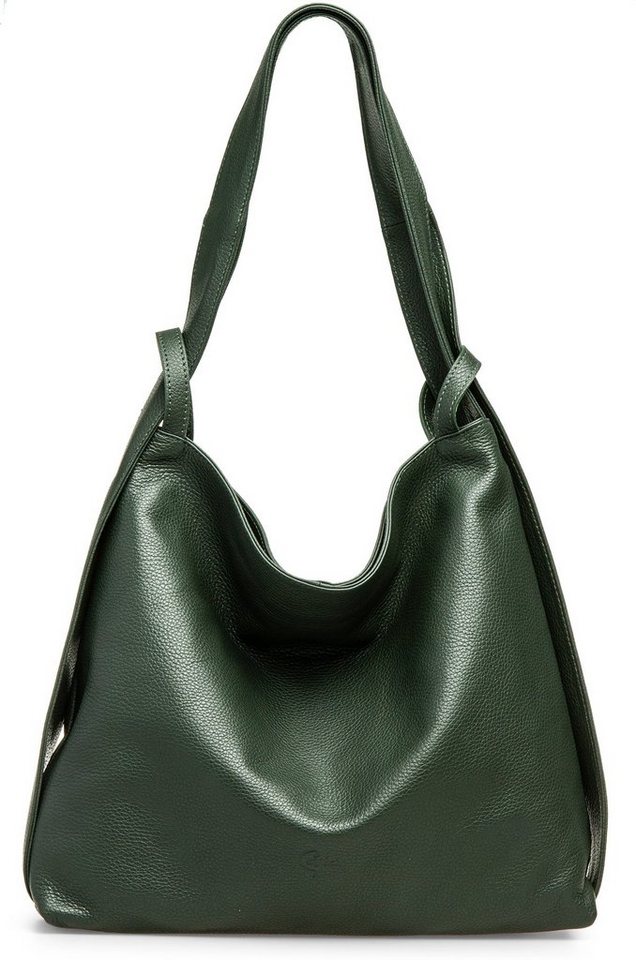 Caspar Schultertasche 2 in 1 XL Leder Damen Rucksack Tasche - PREMIUM LINE - Modell No.786, robust, elegant & unempfindlich - 100% Echtleder - Handmade in Italy von Caspar