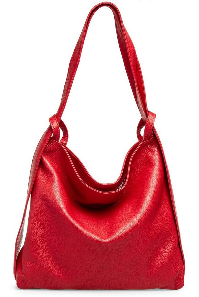 Caspar Schultertasche 2 in 1 XL Leder Damen Rucksack Tasche - PREMIUM LINE - Modell No.786, robust, elegant & unempfindlich - 100% Echtleder - Handmade in Italy von Caspar