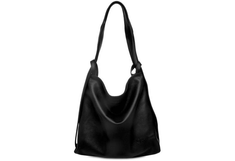 Caspar Schultertasche 2 in 1 XL Leder Damen Rucksack Tasche - PREMIUM LINE - Modell No.786, robust, elegant & unempfindlich - 100% Echtleder - Handmade in Italy von Caspar