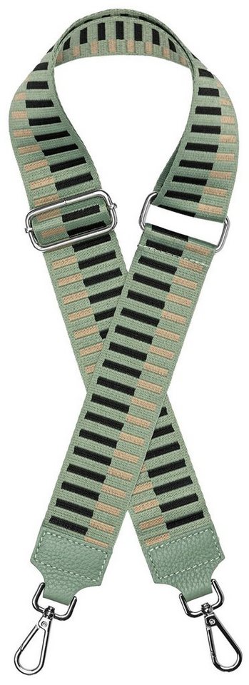 Caspar Schultertasche BSG03 breiter Leder / Textil Schultergurt mit silberfarbenem Karabiner für Handtaschen von Caspar