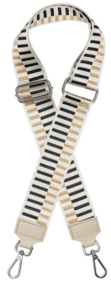 Caspar Schultertasche BSG03 breiter Leder / Textil Schultergurt mit silberfarbenem Karabiner für Handtaschen von Caspar