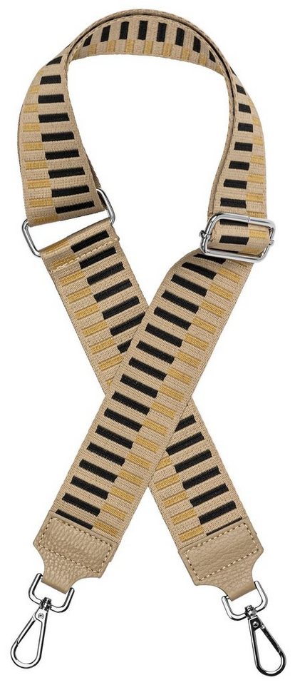 Caspar Schultertasche BSG03 breiter Leder / Textil Schultergurt mit silberfarbenem Karabiner für Handtaschen von Caspar