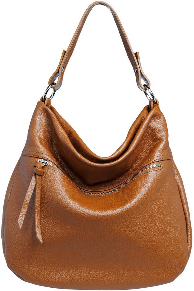 Caspar Schultertasche Damen Leder Schultertasche Mini Shopper - PREMIUM LINE - Modell No.795, robust, elegant & unempfindlich - 100% Echtleder - Handmade in Italy von Caspar