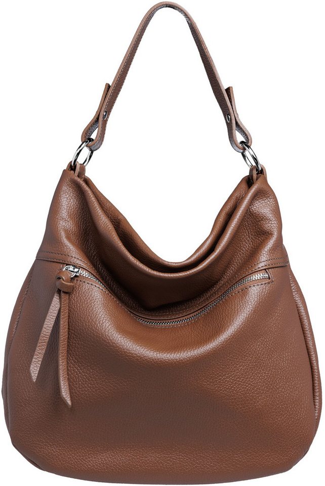 Caspar Schultertasche Damen Leder Schultertasche Mini Shopper - PREMIUM LINE - Modell No.795, robust, elegant & unempfindlich - 100% Echtleder - Handmade in Italy von Caspar