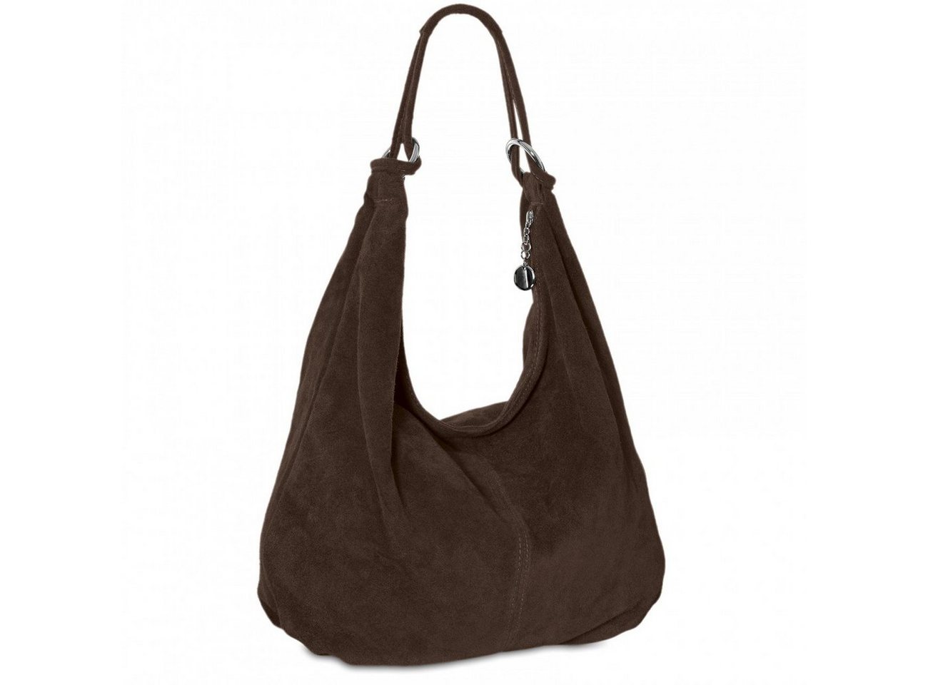 Caspar Schultertasche Damen Vintage Leder Tasche Hobo Bag - CLASSIC LINE - Modell No.617, 100% italienisches Veloursleder, samtig weich, angenehmer Tragekomfort von Caspar