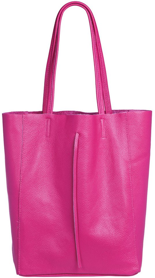 Caspar Schultertasche - Großer Damen Leder Shopper Tasche - CLASSIC LINE - Modell No.780, elegant, robust & unempfindlich - 100% Echtleder - Handmade in Italy von Caspar