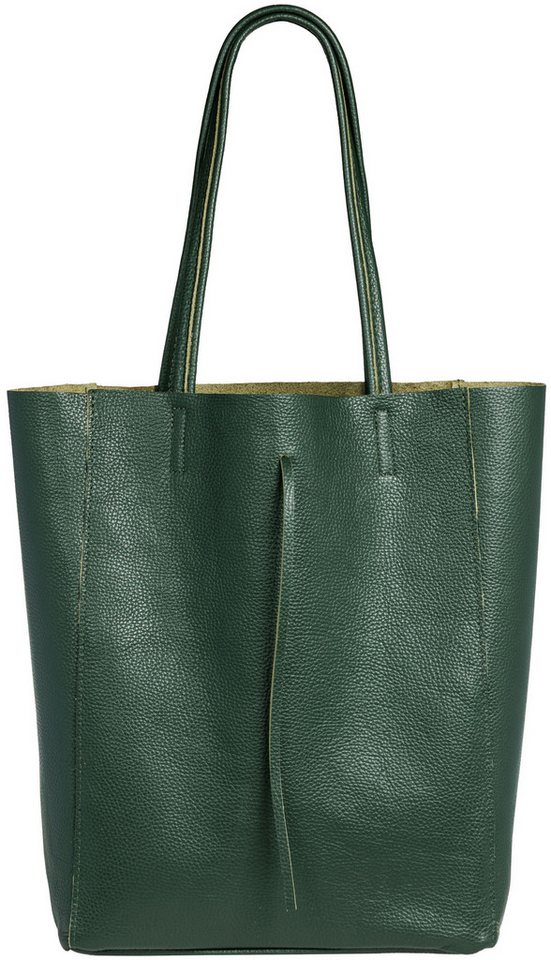 Caspar Schultertasche - Großer Damen Leder Shopper Tasche - CLASSIC LINE - Modell No.780, elegant, robust & unempfindlich - 100% Echtleder - Handmade in Italy von Caspar