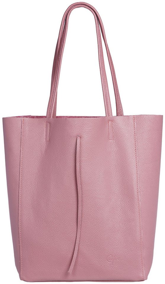 Caspar Schultertasche - Großer Damen Leder Shopper Tasche - CLASSIC LINE - Modell No.780, elegant, robust & unempfindlich - 100% Echtleder - Handmade in Italy von Caspar