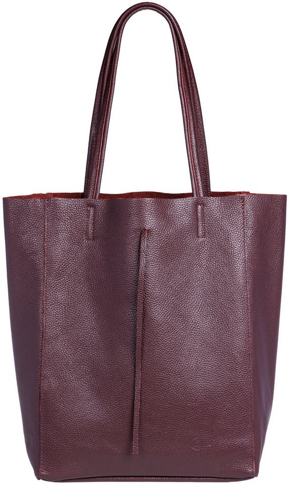 Caspar Schultertasche - Großer Damen Leder Shopper Tasche - CLASSIC LINE - Modell No.780, elegant, robust & unempfindlich - 100% Echtleder - Handmade in Italy von Caspar