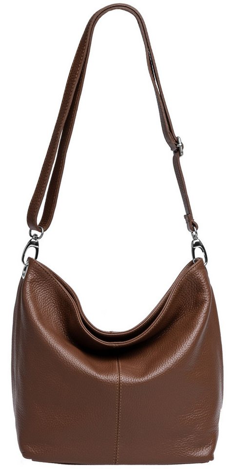 Caspar Schultertasche Klassische Damen Leder Handtasche - PREMIUM LINE - Modell No.803, elegant, robust & unempfindlich - 100% Echtleder - Handmade in Italy von Caspar