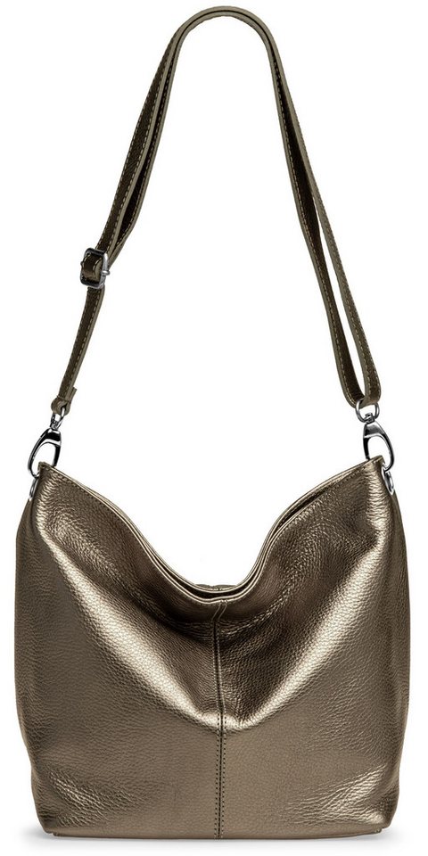 Caspar Schultertasche Klassische Damen Leder Handtasche - PREMIUM LINE - Modell No.803, elegant, robust & unempfindlich - 100% Echtleder - Handmade in Italy von Caspar