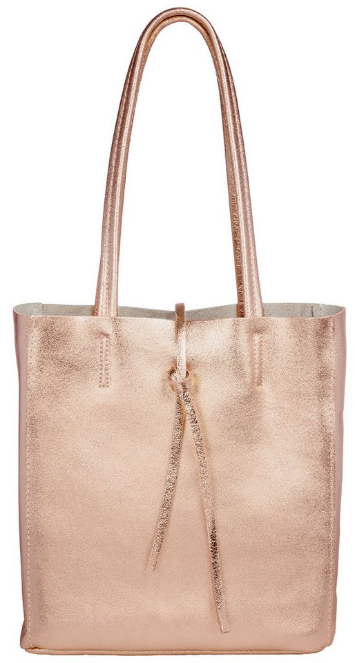 Caspar Schultertasche Mittelgroße Leder Shopper Damen Tasche - CLASSIC LINE - Modell No.814, casual, leicht & unempfindlich - 100% Echtleder - Handmade in Italy von Caspar