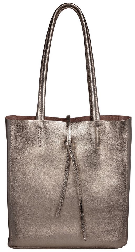 Caspar Schultertasche Mittelgroße Leder Shopper Damen Tasche - CLASSIC LINE - Modell No.814, casual, leicht & unempfindlich - 100% Echtleder - Handmade in Italy von Caspar