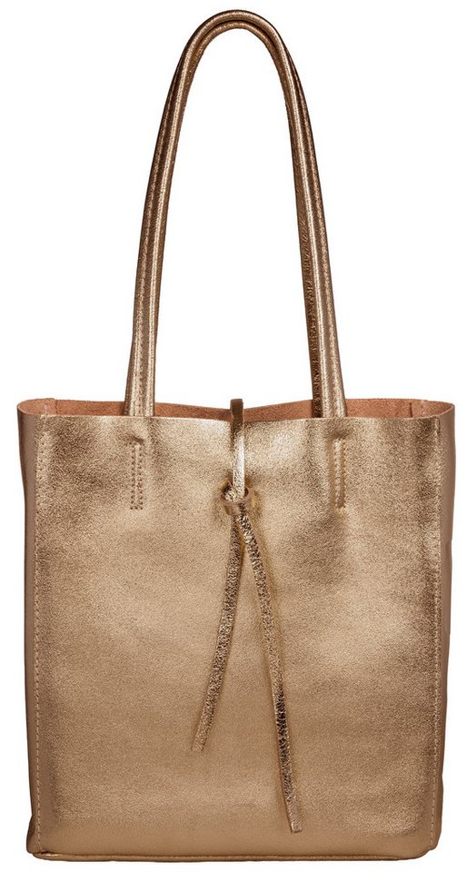 Caspar Schultertasche Mittelgroße Leder Shopper Damen Tasche - CLASSIC LINE - Modell No.814, casual, leicht & unempfindlich - 100% Echtleder - Handmade in Italy von Caspar